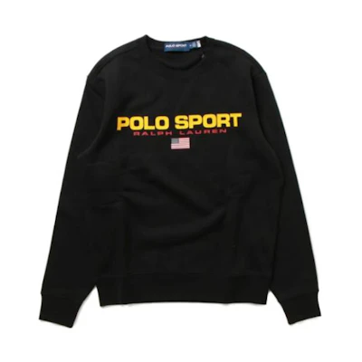 Ralph Lauren Black Pullover Sweatshirt with Logo Print MNPOKNI16822900-001