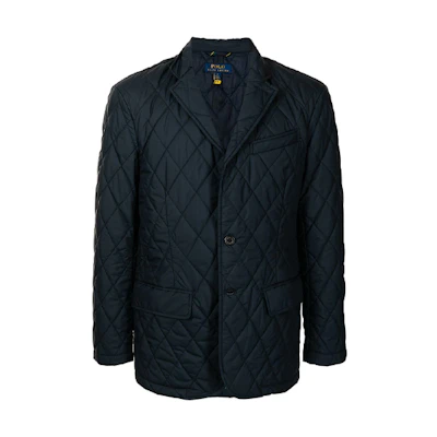 Ralph Lauren Black Quilted Single-Breasted Jacket with Logo 710810215-001
