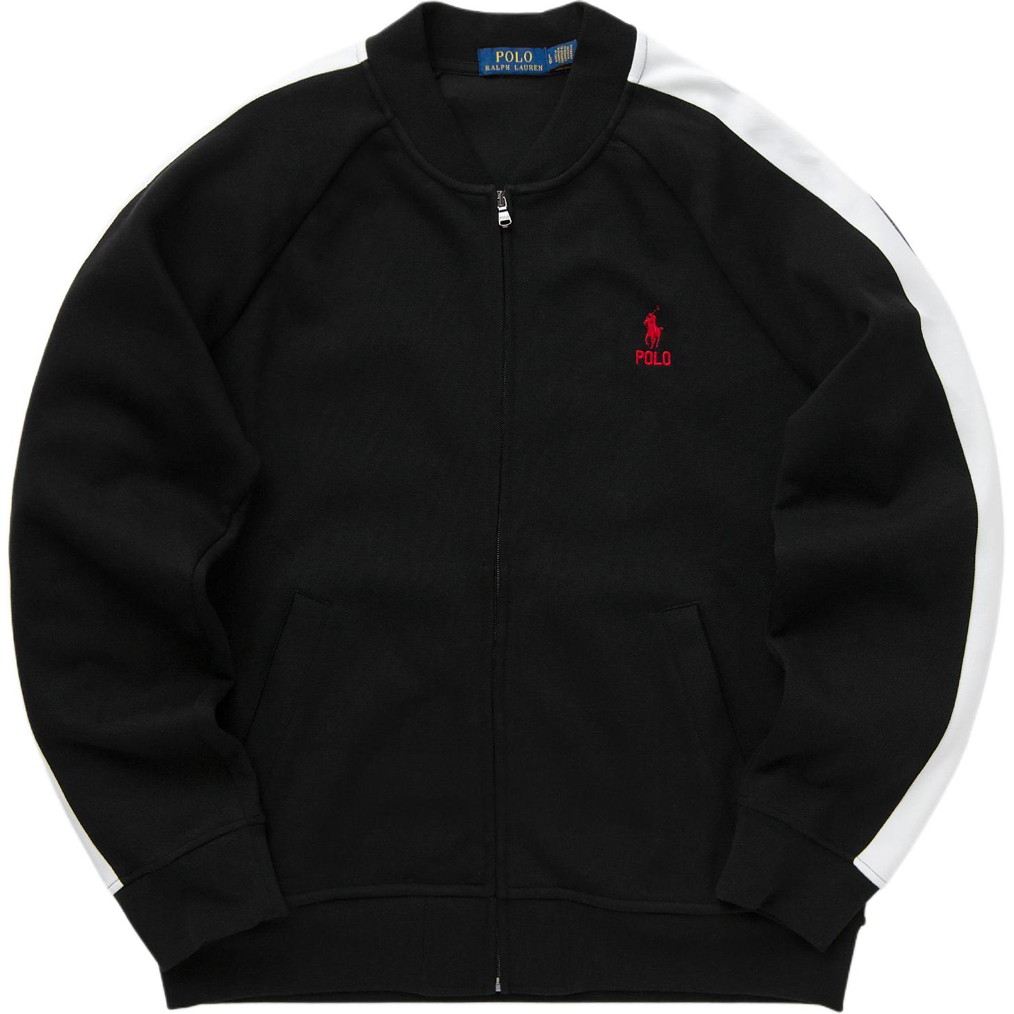 Ralph Lauren Black Solid Cotton Blend Sweatshirt Jacket 710934640-001