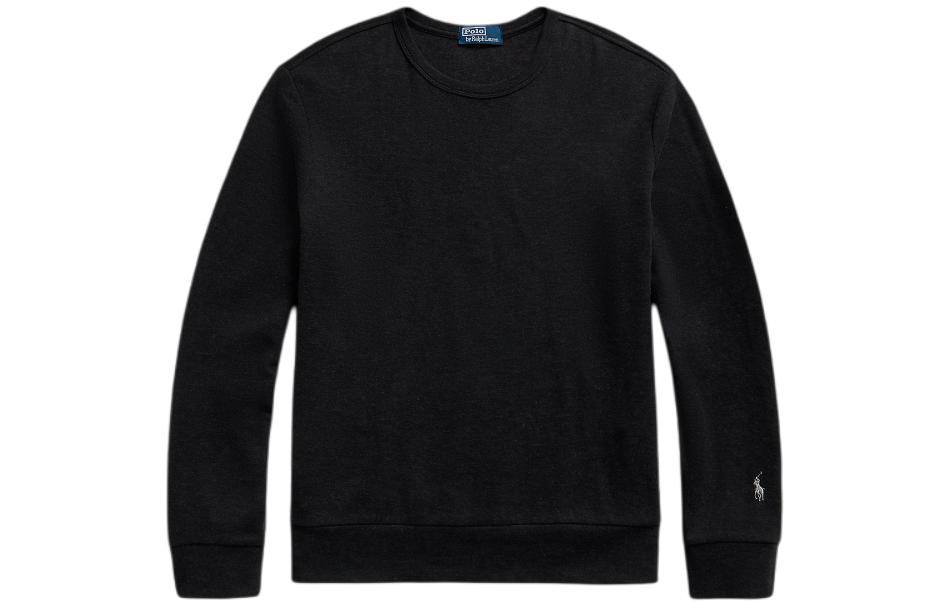 Ralph Lauren Black Solid Crewneck Pullover Casual Sweatshirt MNPOKNI16821791-001