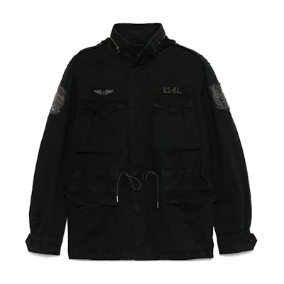 Ralph Lauren Black Solid Drawstring Waist Loose-Fit Jacket 710955784-001