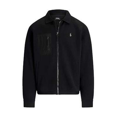 Ralph Lauren Black Solid Logo Embroidered Collar Long Sleeve Jacket MNPOKNI16823911-BLACK
