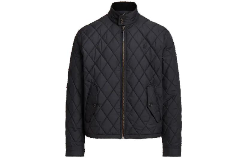 Ralph Lauren Black Water-Repellent Quilted Jacket with Stand Collar MNPOOTW16021-201