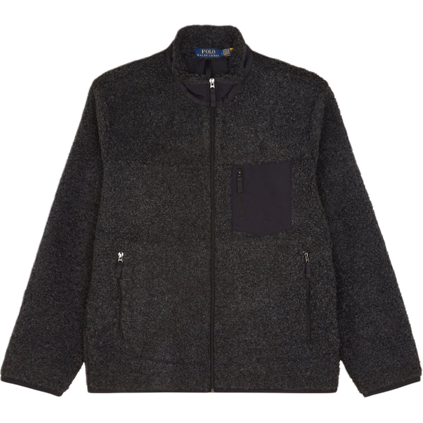 Ralph Lauren Black Zip-Up Long-Sleeve Jacket with Chest Pocket 710951701-004