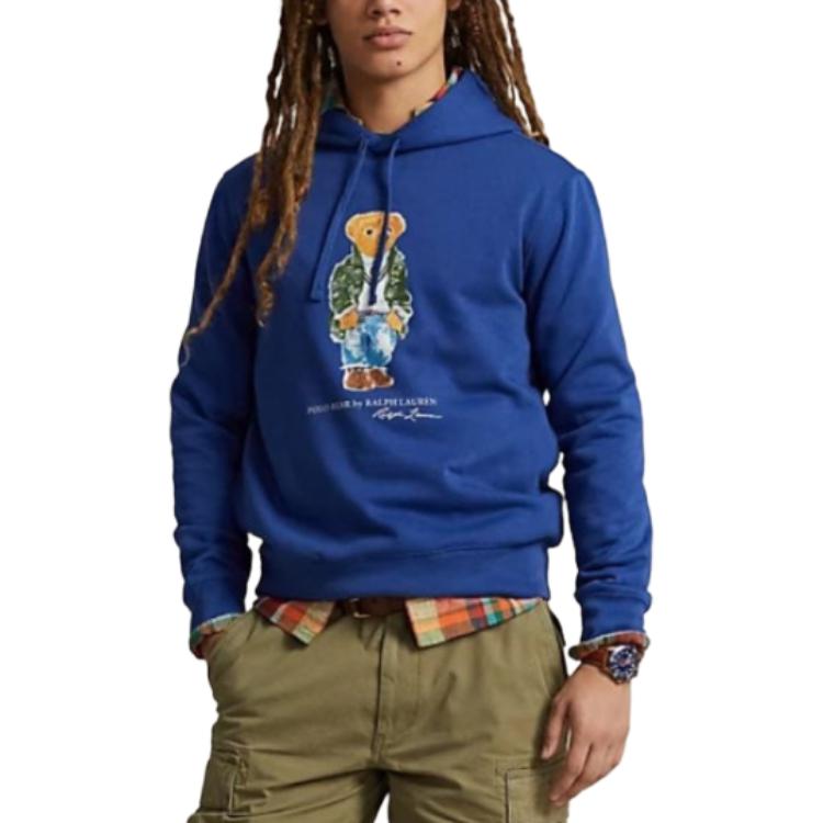 Ralph Lauren Blue Bear Letter Print Hoodie Sweatshirt 710853309-033 圖 4