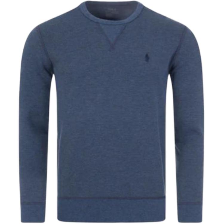 Ralph Lauren Blue Crewneck Sweatshirt with Logo Embroidery 710675313-033