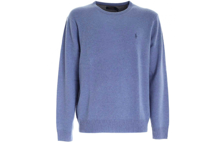 Ralph Lauren Blue Crewneck Sweatshirt with Logo Embroidery 710667378-015 圖 2