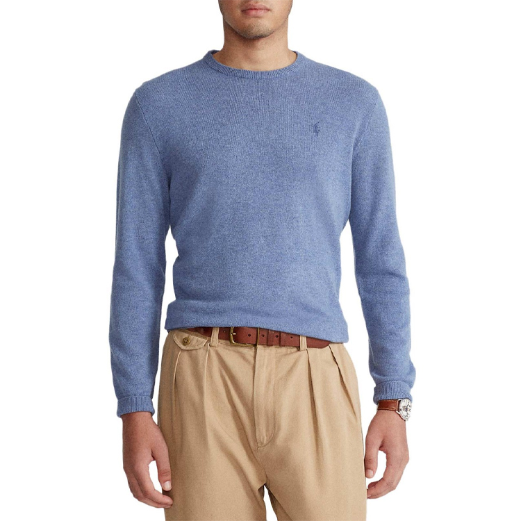 Ralph Lauren Blue Crewneck Sweatshirt with Logo Embroidery 710667378-015 圖 4