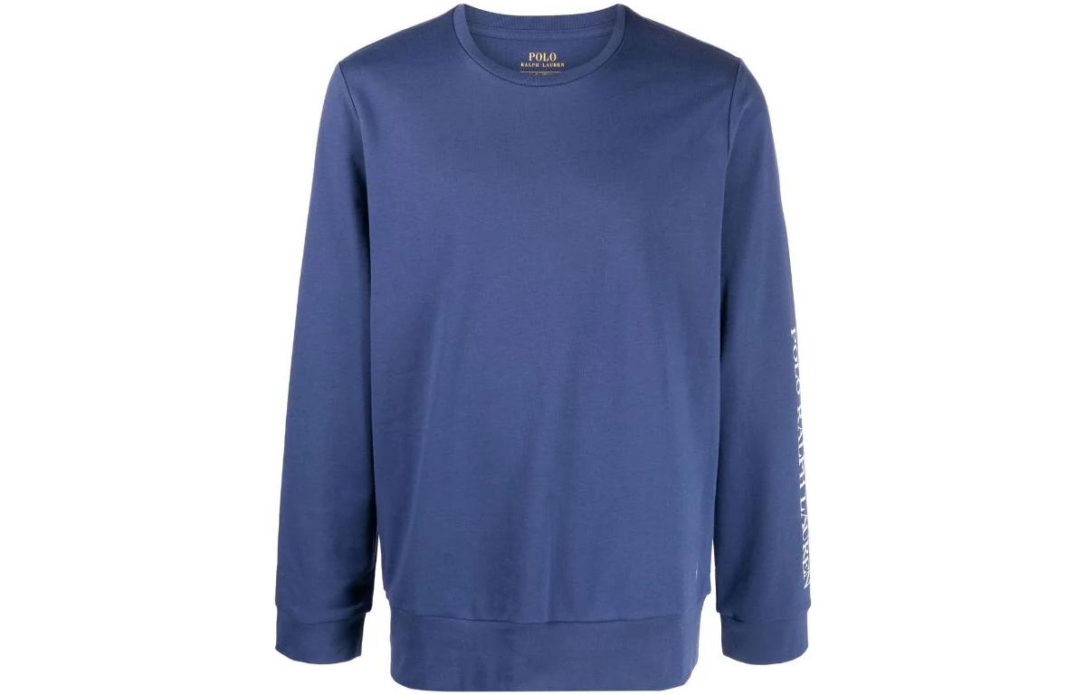 Ralph Lauren Blue Crewneck Sweatshirt with Logo Print 714862618-001