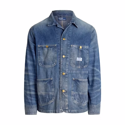 Ralph Lauren Blue Denim Cotton Single-Breasted Jacket with Pockets MNPOOTW16021612-400