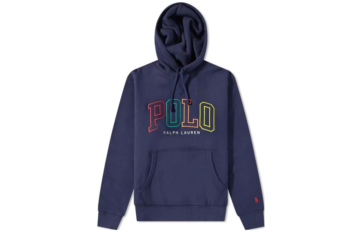 Ralph Lauren Blue Drawstring Hoodie with Logo 710899182-001