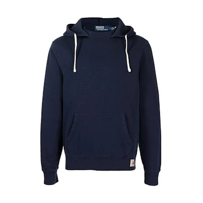 Ralph Lauren Blue Drawstring Logo Patch Hoodie 710850865-003