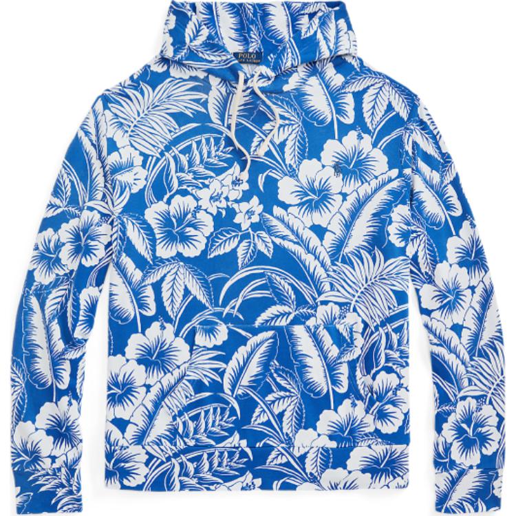 Ralph Lauren Blue Floral Print Pullover Hoodie Long Sleeve MNPOKNI16823573-400