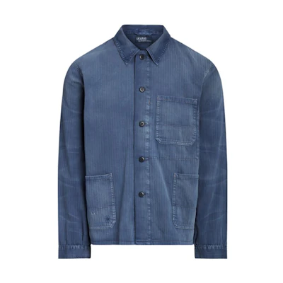 Ralph Lauren Blue Herringbone Cotton Long-Sleeve Jacket MNPOOTW16021123-400
