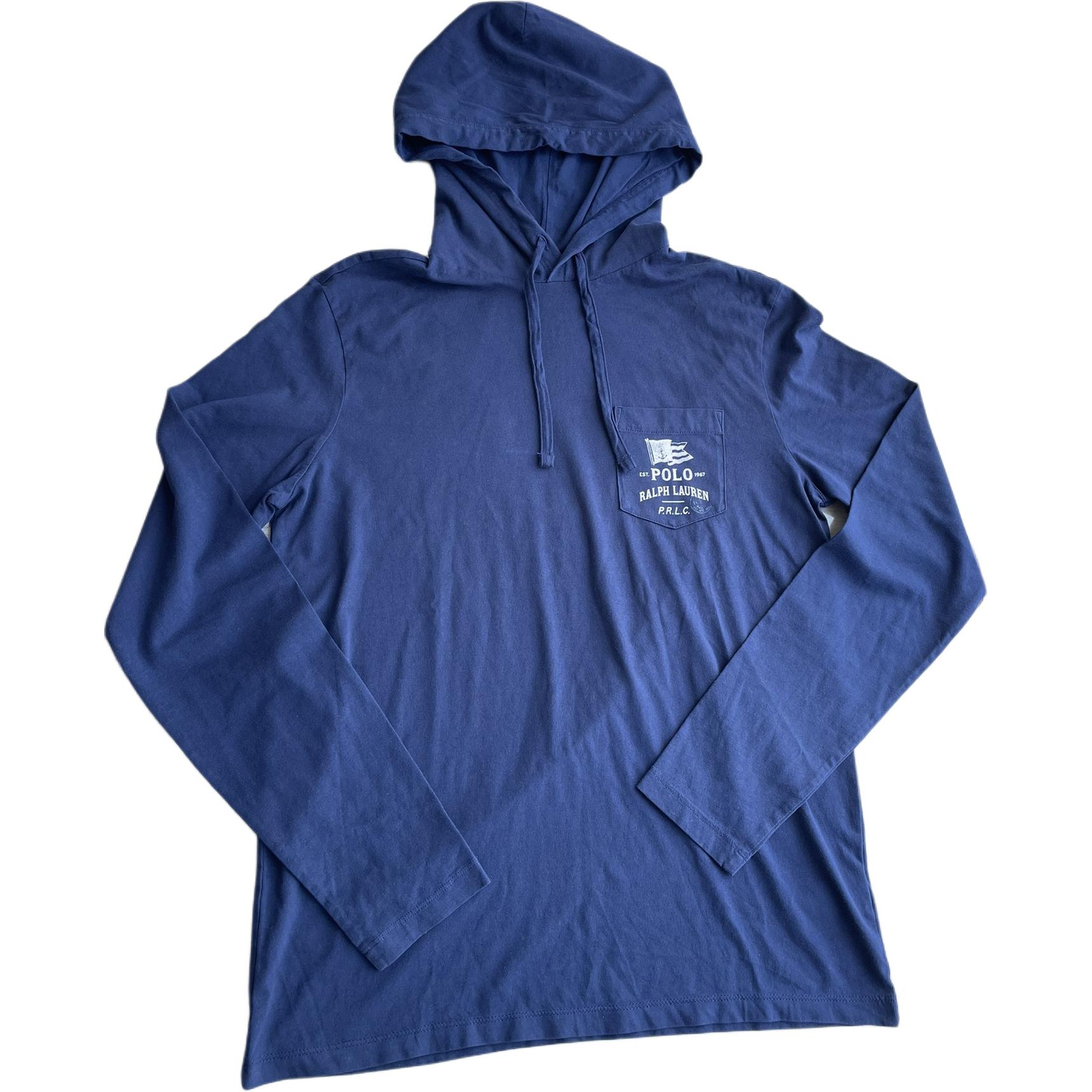 Ralph Lauren Blue Hoodie with Letter Logo Print 710708068-001