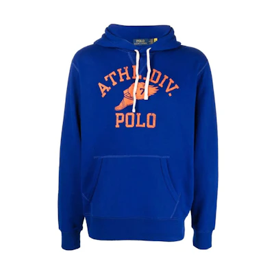 Ralph Lauren Blue Hoodie with Letter Print Long Sleeves Pullover 710865361-002