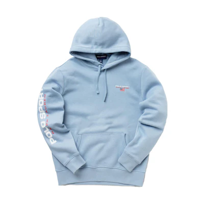 Ralph Lauren Blue Hoodie with Logo Patch and Front Pocket 710835769-010
