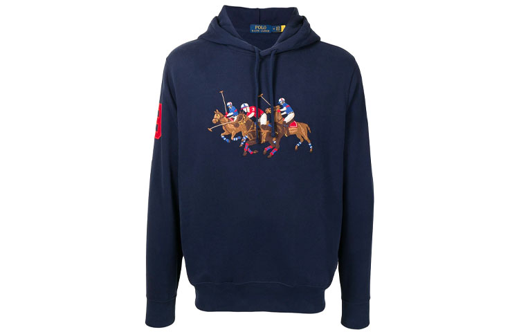 Ralph Lauren Blue Hoodie with Logo Print and Embroidered Design 710823853-001 圖 2