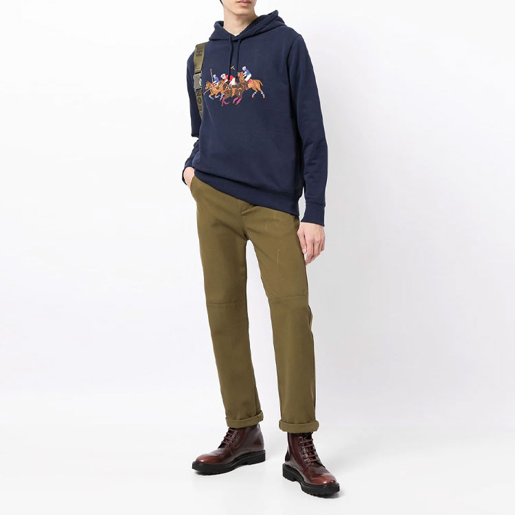 Ralph Lauren Blue Hoodie with Logo Print and Embroidered Design 710823853-001 圖 3