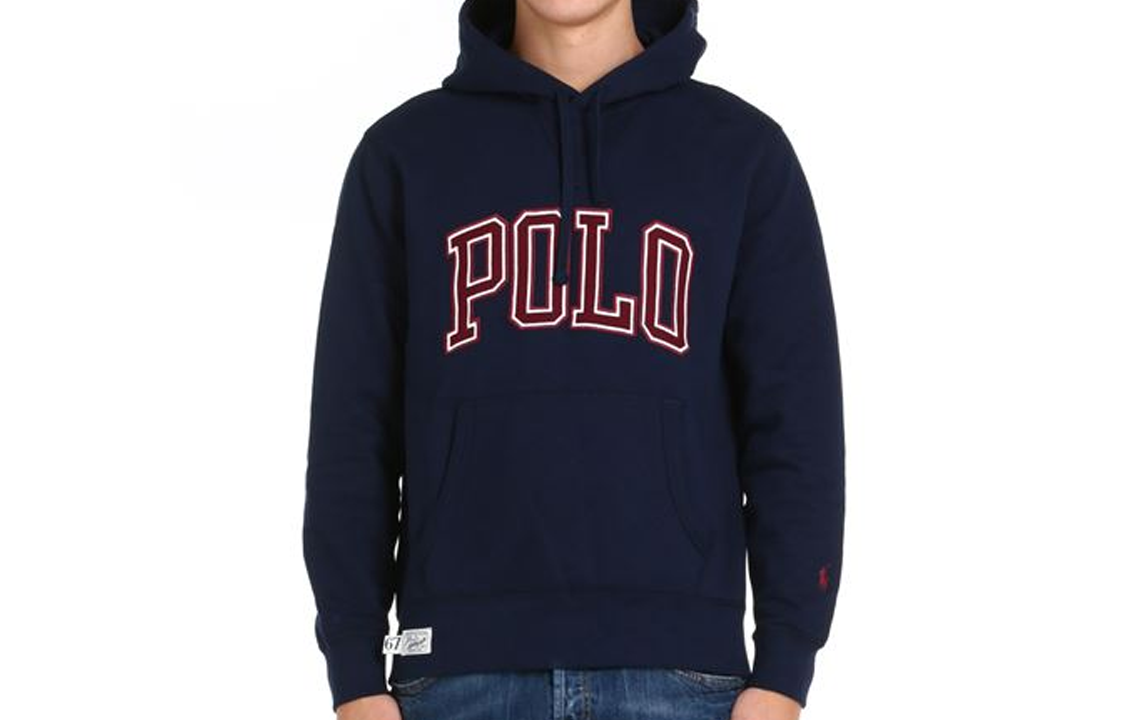 Ralph Lauren Blue Hoodie with Logo Print Design 710823897-004