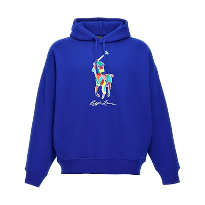 Ralph Lauren Blue Letter Logo Hoodie Pullover 710926613-003