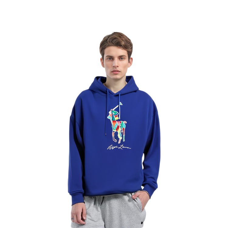 Ralph Lauren Blue Letter Logo Hoodie Pullover 710926613-003 圖 4