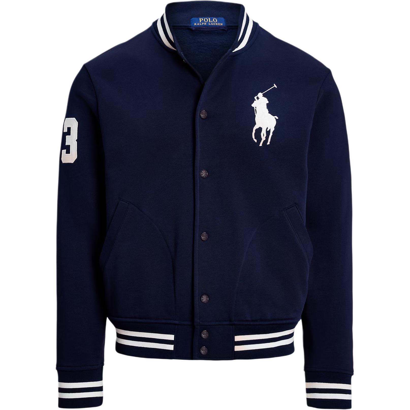 Ralph Lauren Blue Logo Baseball Collar Long-Sleeve Jacket 100044646