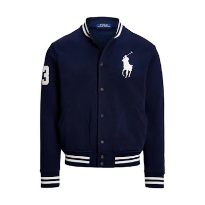 Ralph Lauren Blue Logo Baseball Collar Long-Sleeve Jacket 100044646