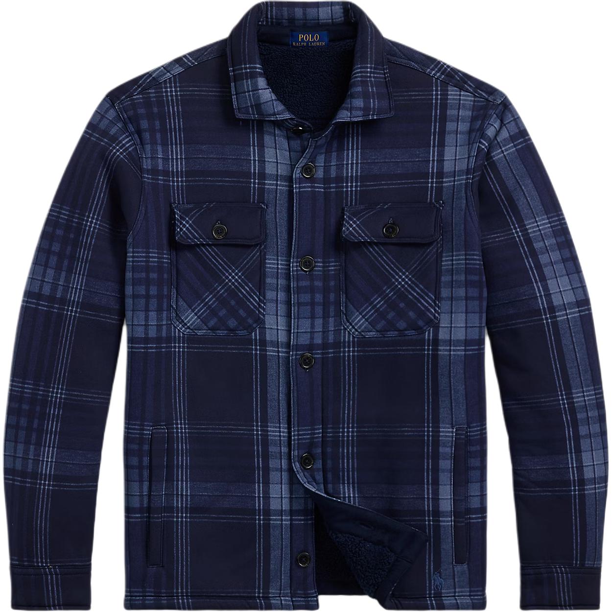 Ralph Lauren Blue Plaid Loose-Fit Long-Sleeve Jacket 100038093