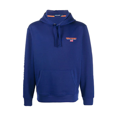 Ralph Lauren Blue Pullover Hoodie with Front Logo 710800486-001