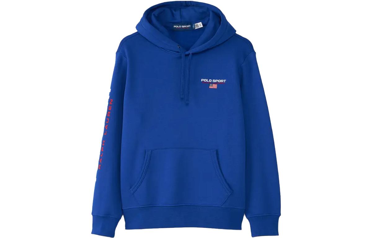 Ralph Lauren Blue Pullover Hoodie with Letter Print - Long Sleeve 710835769-020