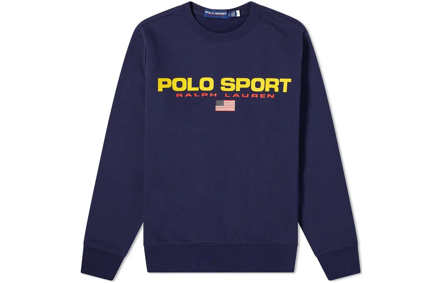 Ralph Lauren Blue Pullover Sweatshirt with Logo Print 710835770-001