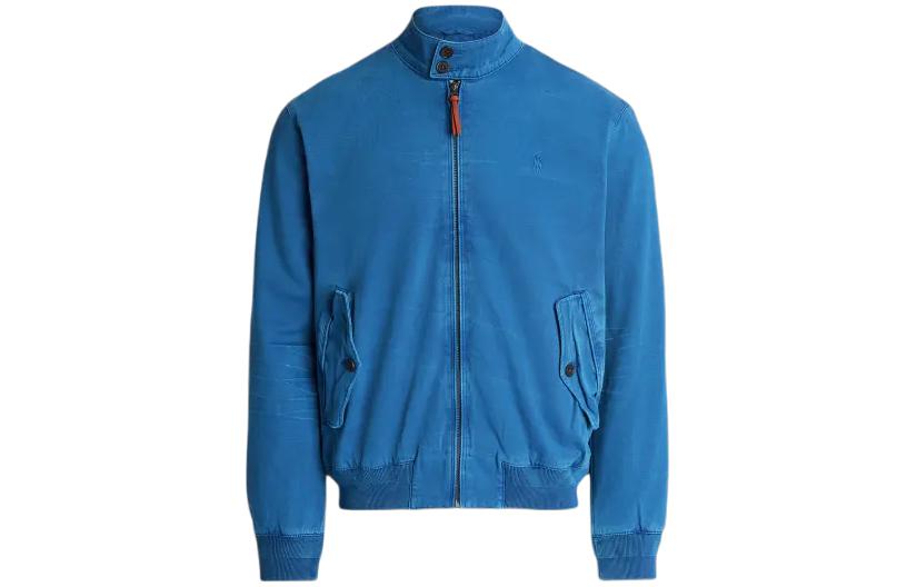 Ralph Lauren Blue Solid Color Zip-Up Jacket with Stand Collar Long Sleeves MNPOOTW16021336