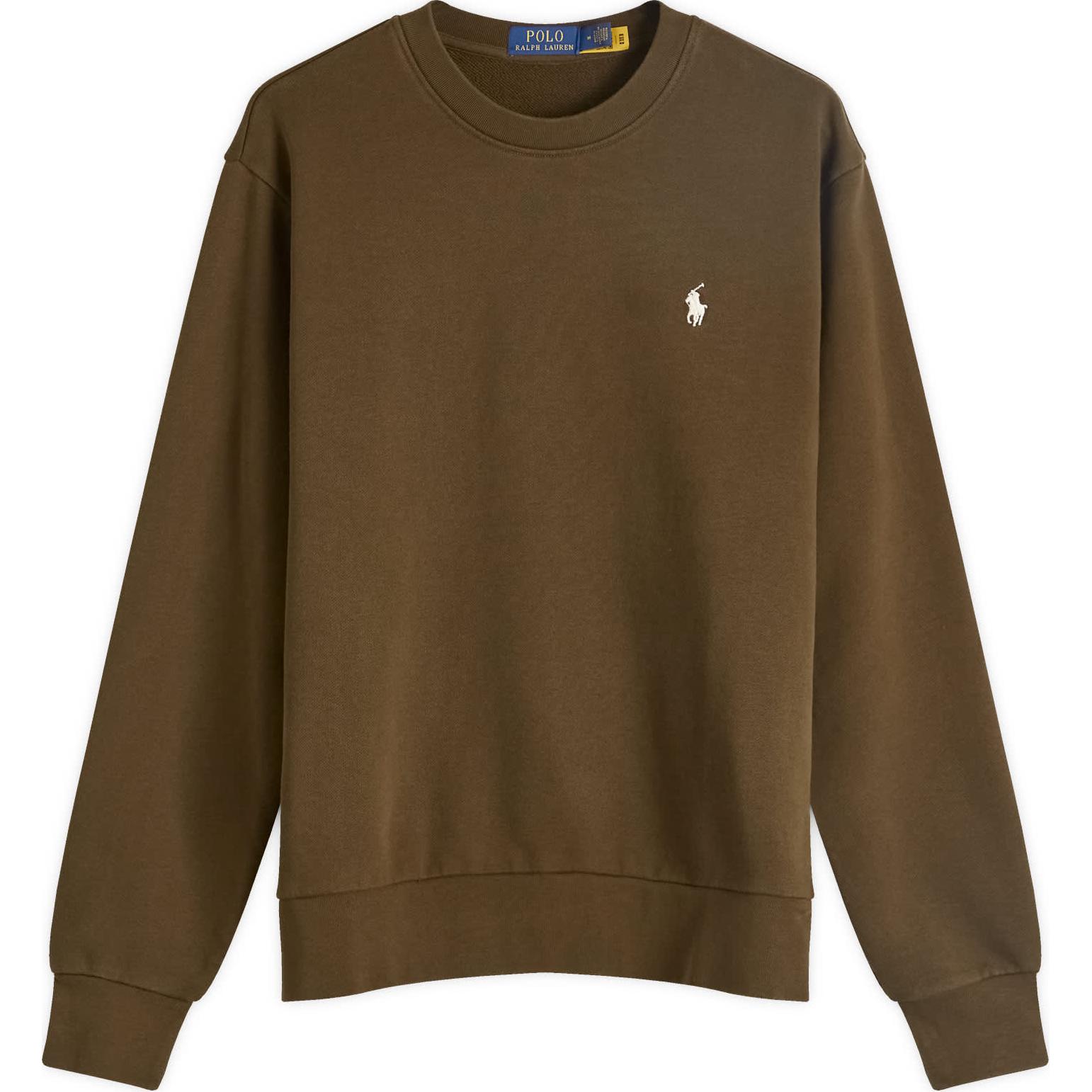 Ralph Lauren Brown Logo Embroidered Crewneck Sweatshirt POIZON240809767