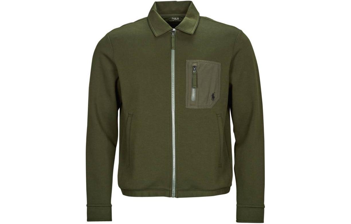 Ralph Lauren Brown Logo Zip-Up Long-Sleeve Jacket 710916654-001