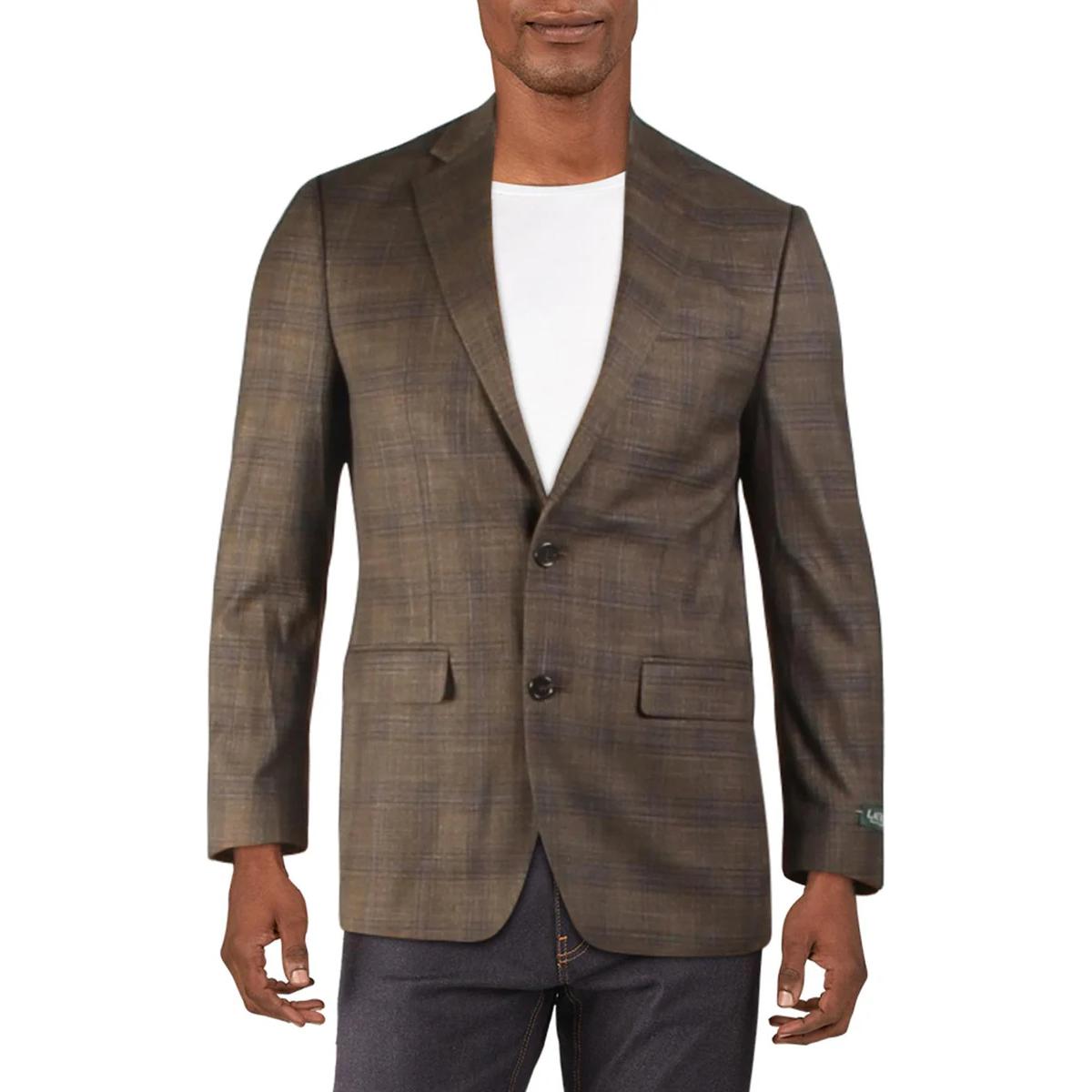 Ralph Lauren Brown Slim-Fit Long-Sleeve Jacket with Collar 883498545-891