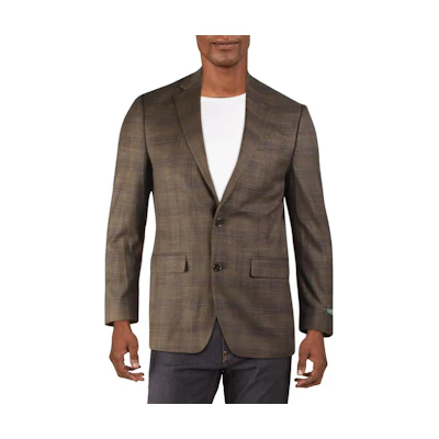Ralph Lauren Brown Slim-Fit Long-Sleeve Jacket with Collar 883498545-891