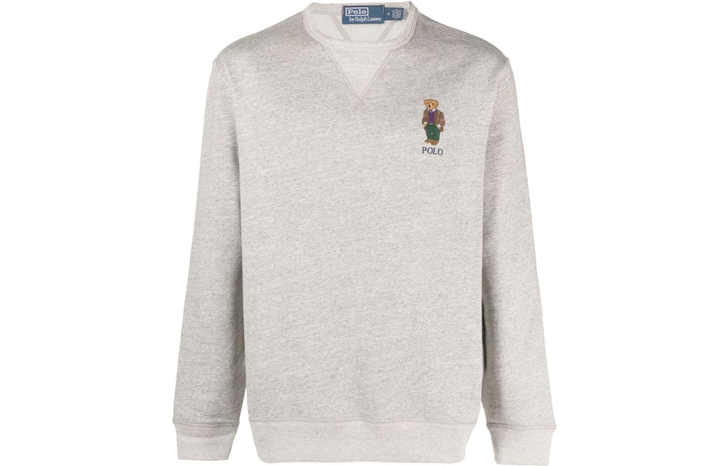 Ralph Lauren Cartoon Embroidered Crewneck Sweatshirt Men’s Grey 710920438-001
