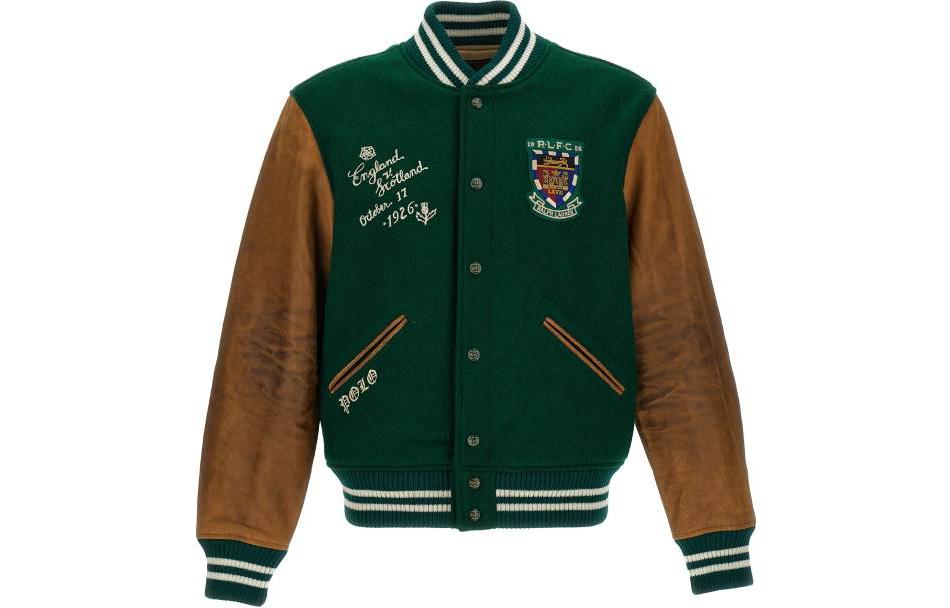 Ralph Lauren Casual Letter Print Colorblock Varsity Jacket 916063001