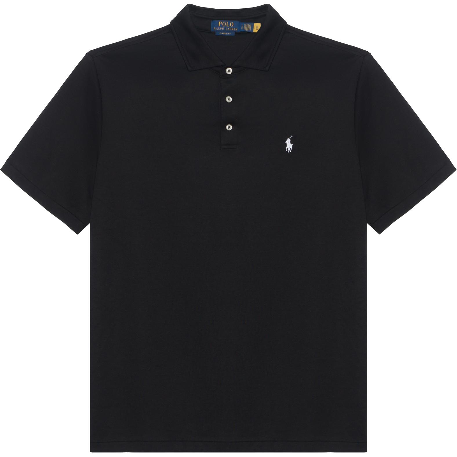 Ralph Lauren Classic Fit Black Polo Shirt with Embroidered Pony Logo. 710660637-005