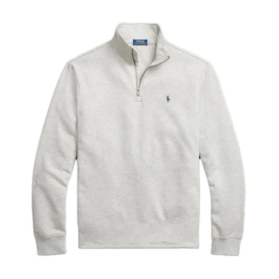Ralph Lauren Classic Logo Embroidered Half-Zip Sweatshirt Grey Mens MNPOKNI16821949-020