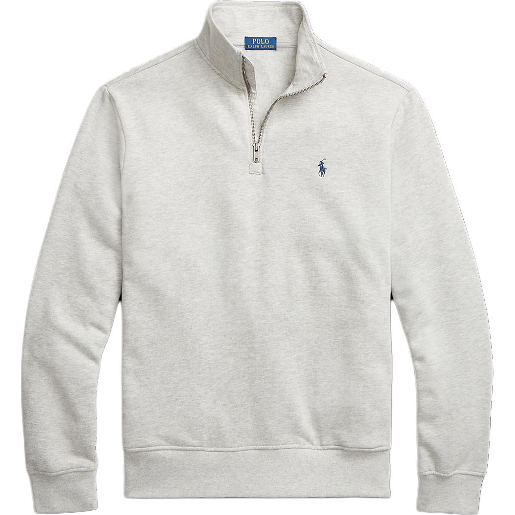 Order Ralph Lauren Baju Sejuk Lelaki Half-Zip Logo Sulam Kelabu MNPOKNI16821949-020