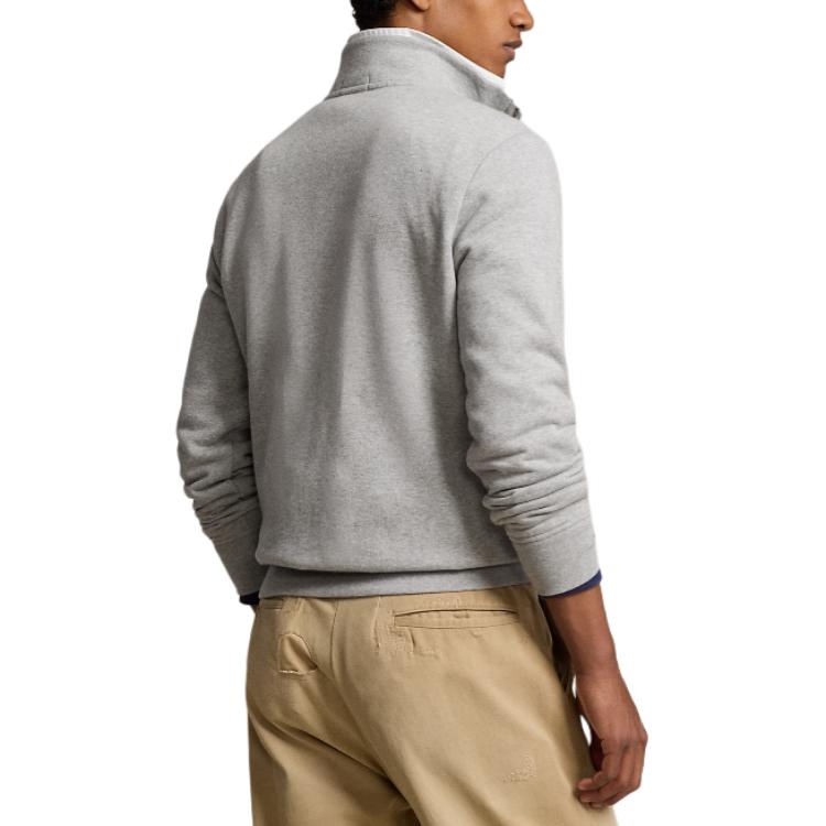 Purchase Ralph Lauren Baju Sejuk Lelaki Half-Zip Logo Sulam Kelabu MNPOKNI16821949-020