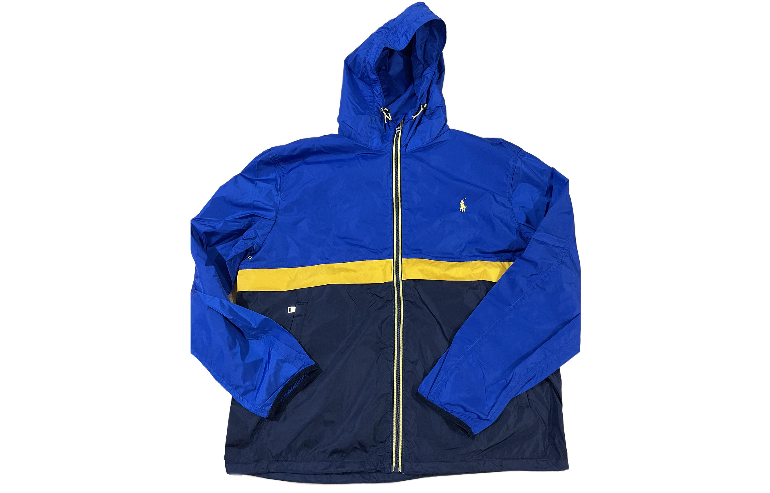 Ralph Lauren Color-Block Embroidered Logo Jacket Navy Blue Yellow 710832359-001