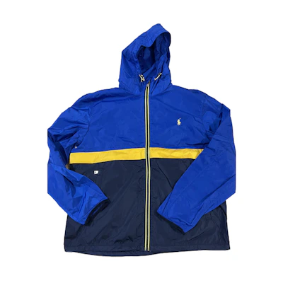 Ralph Lauren Color-Block Embroidered Logo Jacket Navy Blue Yellow 710832359-001
