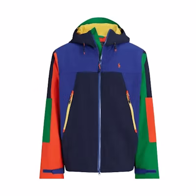 Ralph Lauren Color-Blocked Zip Drawstring Hooded Jacket Blue MNPOOTW16021-200