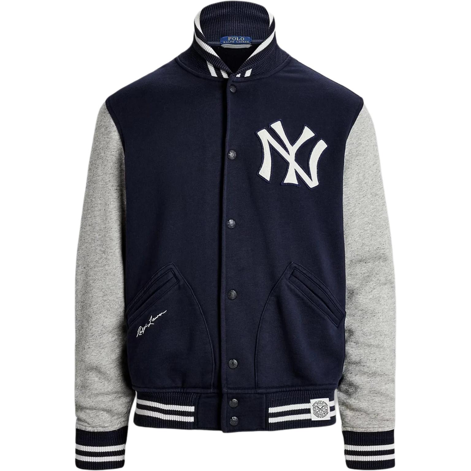 Ralph Lauren Colorblock Baseball Collar Jacket Navy Blue - Long Sleeve 710953953-001