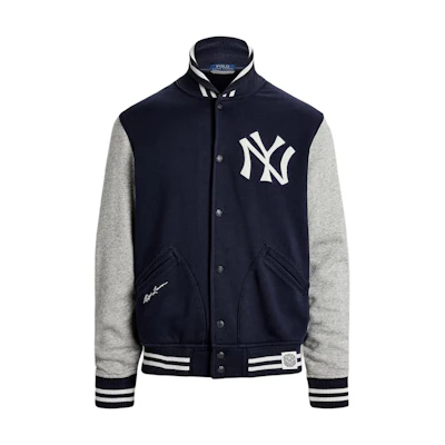 Ralph Lauren Colorblock Baseball Collar Jacket Navy Blue - Long Sleeve 710953953-001