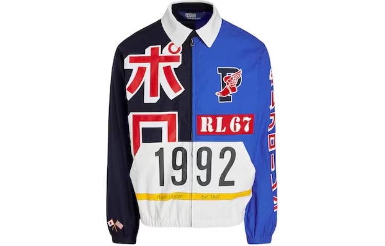 Ralph Lauren Colorblock Letter Graphic Long Sleeve Jacket Multi-Color MNPOOTW16020405-999