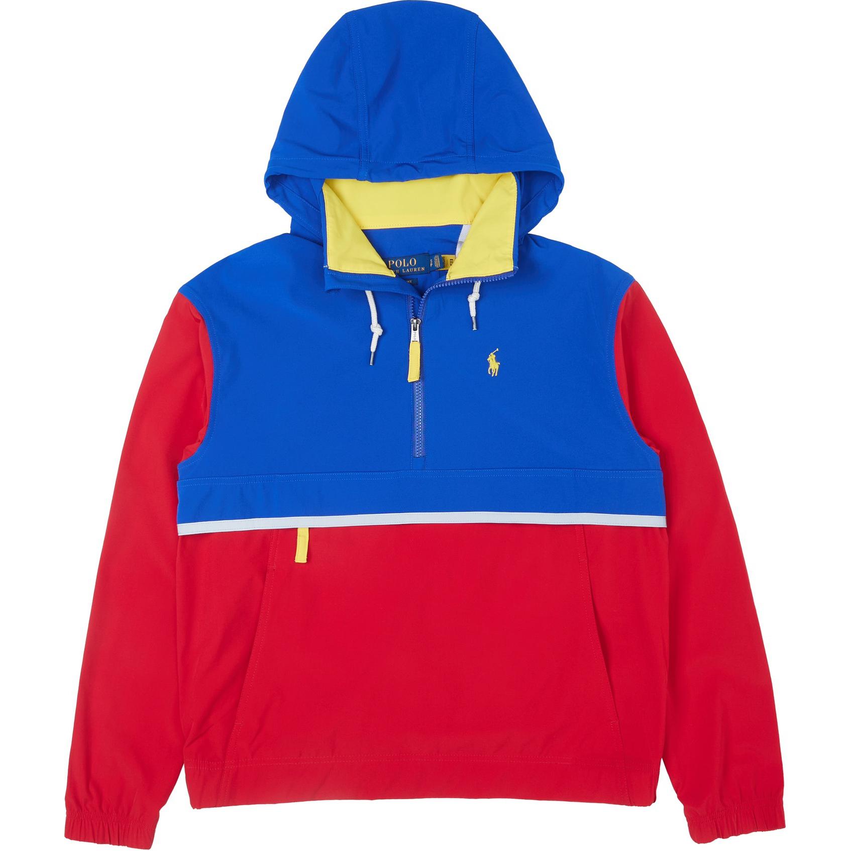Ralph Lauren Colorblock Logo Embroidered Zip Hoodie Blue - Long Sleeve 710900884-001